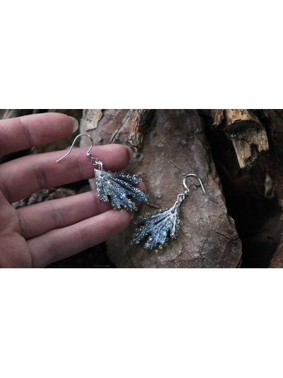 Серьги с эльфийскими крылышками &quot;Льдинки волшебного леса&quot;