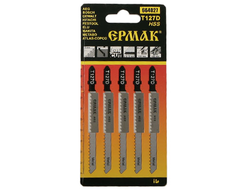 Пилки для электролобзика T-127D HSS/metal EU 74х3мм,  чистый рез сталь, цветные металлы , набор 5шт.