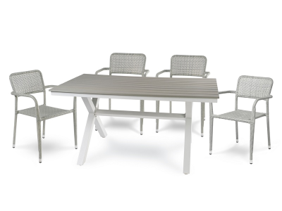 Алюминиевый стол AROMA 150 см светло-серый