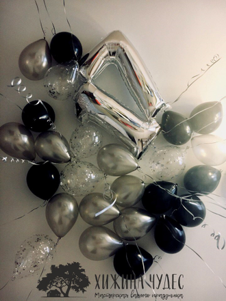 воздушные шарики черные и серебряные краснодар