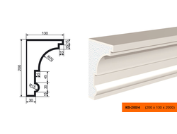Фасадный карниз из пенополистирола с покрытием LEPNINAPLAST (Лепнинапласт) КВ-200/4