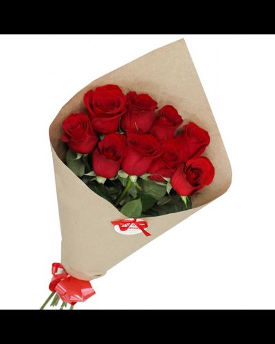 9 голландских роз 60см