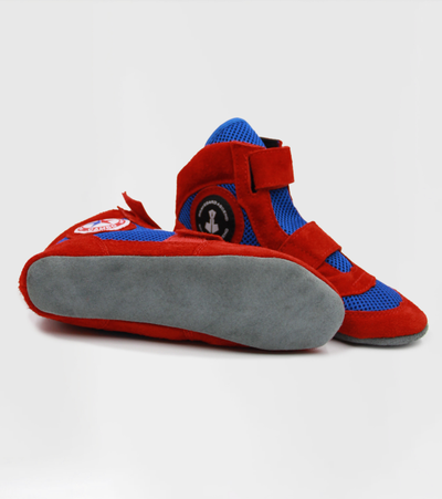 Борцовки для самбо ВФС BRAVEGARD Ascend на липучке красно-синие