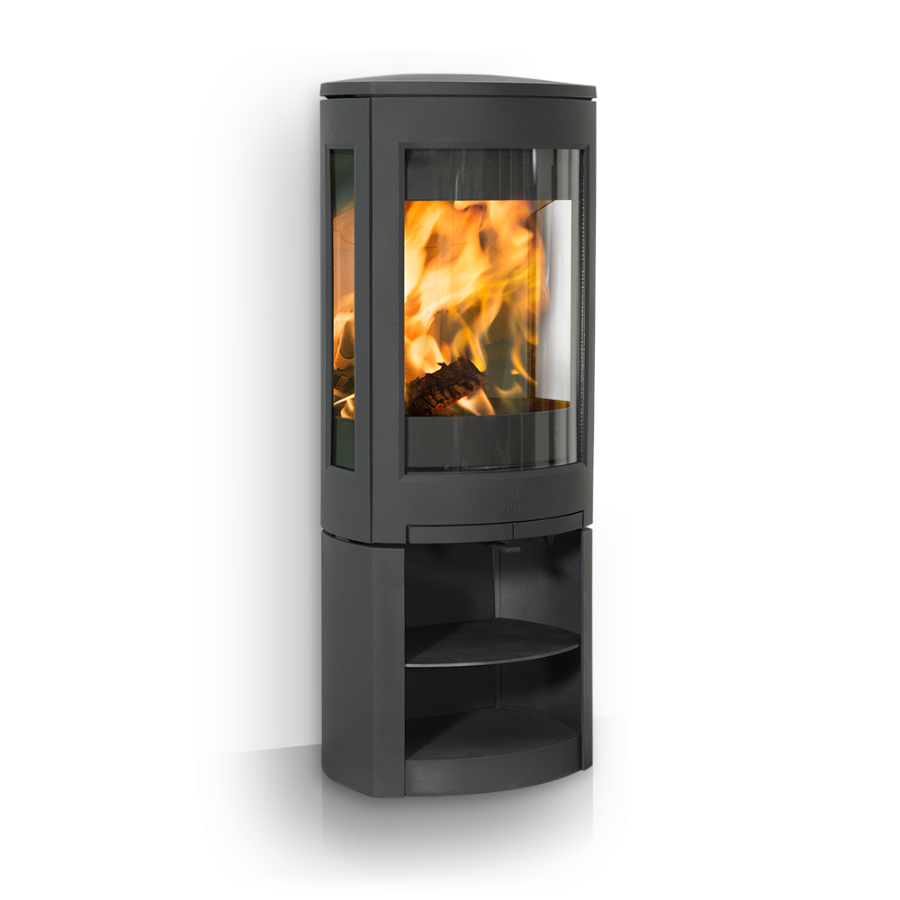 Чугунная печь с дровником в нижней части Jotul F371 Advance BP в стиле модерн