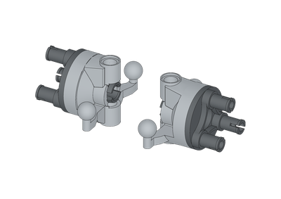 !АНАЛОГ! Technic, Steering Wheel Hub Holder with 2 Pin Holes and 2 Tow Ball Arms with Dark Bluish Gray Wheel Hub 3 Pins Round 11949 / 92909(АНАЛОГ), Light Bluish Gray (11949c010) / 2 шт.
