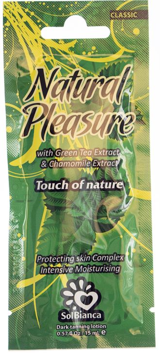 Natural Pleasure экстрактом зеленого чая и ромашки саше 15мл (крем для загара в солярии) артикул 501047