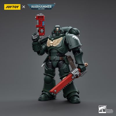 Сержант-интерцессор Темных Ангелов (Warhammer 40k) - КОЛЛЕКЦИОННАЯ ФИГУРКА 1/18 Dark Angels Intercessors Sergeant Caslan (JT4966) - JOYTOY