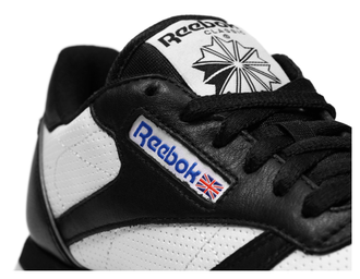 Кроссовки Reebok classic кожаные черно-белые женские
