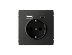 Systeme Electric ArtGallery Базальт Розетка 16А с 2 USB A+C, GAL001432