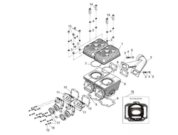 Цилиндровая группа и элементы систем впуска и выпуска 2 карб.