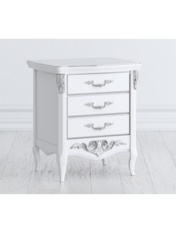 ПРИКРОВАТНАЯ ТУМБА 3 ЯЩИКА SILVERY ROME (L50*P40*H57) S117S-K00-S