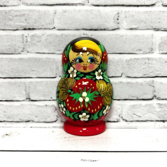 Магнит на холодильник Матрешка Хохлома 65*45 мм половинка с росписью