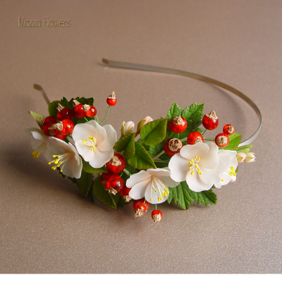 Ободок "Яблоня с красной смородиной".