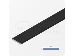 Декоративная алюминиевая полоса 20 мм. NEEXY PV89-18 MBL Черный матовый 2.7 м.