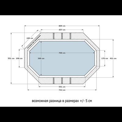 Деревянный морозоустойчивый бассейн 7,0 х 3,7 м  глубиной 130 см "Байкал-2" большой от Кристалл