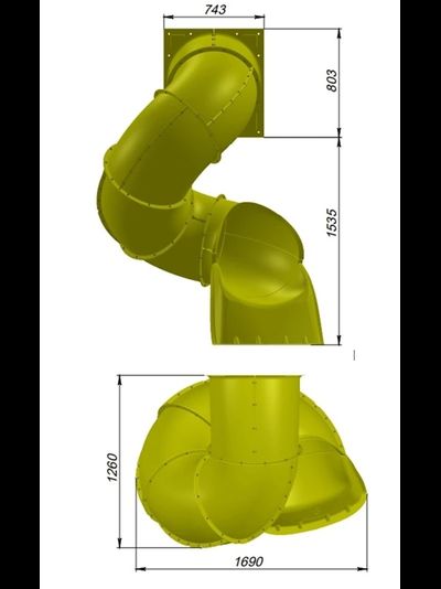 Горка труба винтовая H 1.5 -1.6 м.