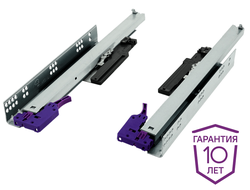 Направляющая скрытого монтажа синхронного полного выдвижения 3D, L-400мм, Stealth s-Push под штангу (11.0226s-push) AQ