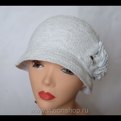Шляпка летняя клош Vizio Италия 5046 белая