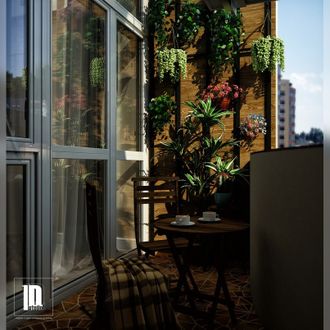Балкон в двухуровневой квартире для отдыха в Сочи ЖК Велена