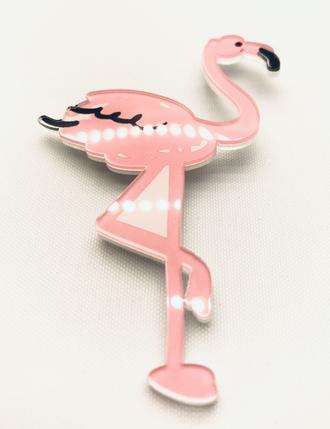 Брошь "Розовый фламинго"