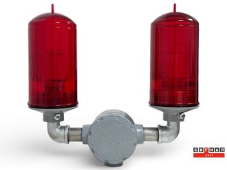 Сдвоенный 2хЗОМ LED>10кд, тип «А», 220V AC, IP65. В комплекте светосигнальные светодиодные лампы ЛСД