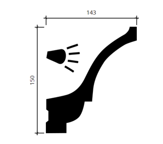 Карниз 1.50.221 - 150*143*2000мм
