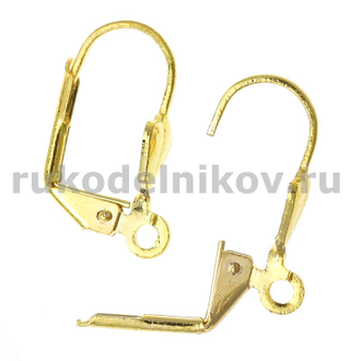 швензы с замком 17x11 мм, цвет-золото, пара