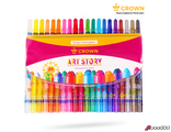 Карандаши восковые Crown &quot;ArtStory&quot;, 20цв., выкручивающийся стержень, ПВХ, европодвес. TP-2000