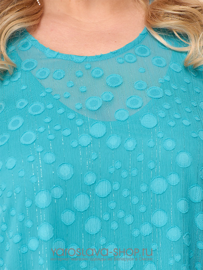 Нарядное шифоновое платье бирюзового цвета