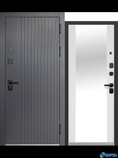 Дверь входная металлическая Luxor 2МДФ Вертикаль Зеркало купить в Челябинске | КВИРТЕК