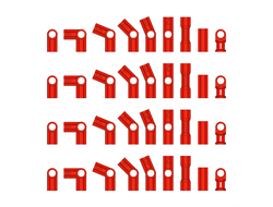 !АНАЛОГ! Special Elements for Structures Set /  Angle connectors Red, RED (SPEC6)