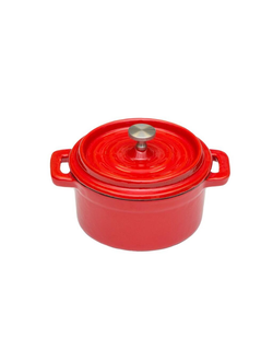 Кастрюля для подачи 10,5 см с крышкой, эмаль чугун