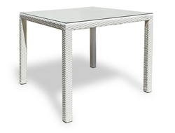 Плетеный стол MILANO 90 см белый
