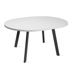 МАКАО Стол обеденный раздвижной,1100/1500х1100х32мм, цемент опора 12.1 черная