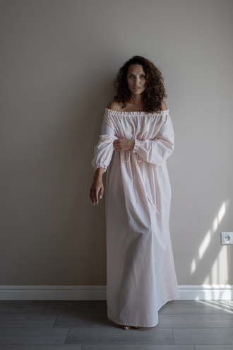 Ночная сорочка из батиста (персиковая)