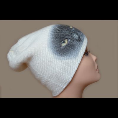 Женская шапка белая с кошкой Vizio Италия 1004