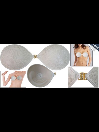 Силиконовый бюстгальтер с кружевом, цвет белый