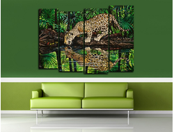 Модульная картина "Хищник на водопое"