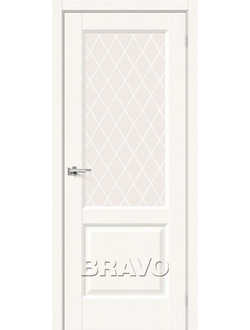Межкомнатная дверь с экошпоном Неоклассик-33 White Wood/White Сrystal