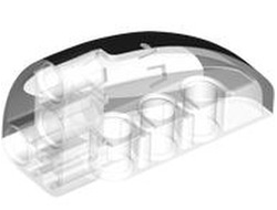 Technic, Panel Curved 5 x 3 x 2 Corner Quarter Ellipse, Right with Black and Silver Porsche GT4 e-Performance Headlight Pattern, Trans-Clear (2442pb003 6463212)
