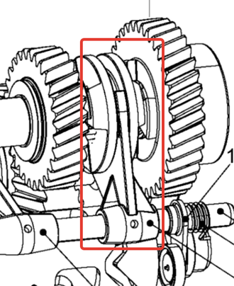 Вилка переключения передач оригинал BRP 619230055/619230014 для BRP LYNX/Ski-Doo (Fork, forwards)