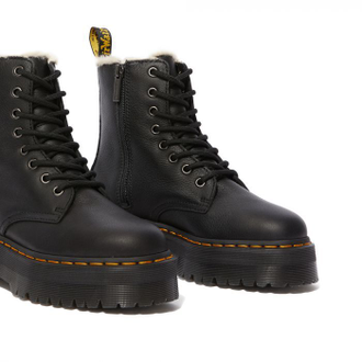 БОТИНКИ dr. Martens (Доктор Мартинс) НА ПЛАТФОРМЕ ЗИМНИЕ С МЕХОМ ЧЕРНЫЕ