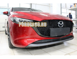 Защита радиатора Mazda 3 2019- black низ PREMIUM
