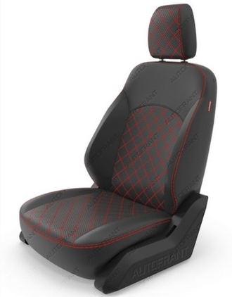 Чехлы "Автофрант" из экокожи  [ромб до середины 2D]