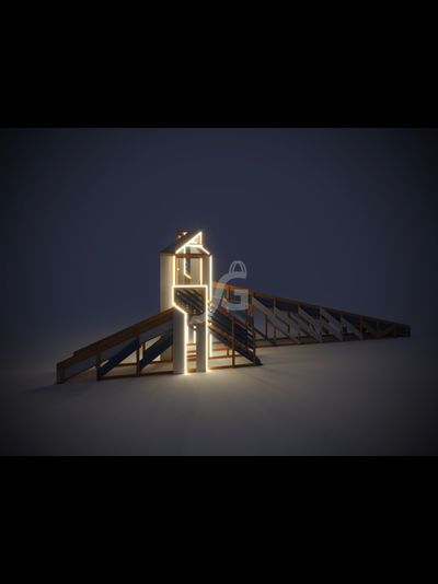 Зимняя деревянная горка &quot;IgraGrad Snow Fox 12 м&quot; с двумя скатами мод.4