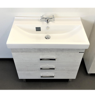 Тумба-умывальник "Никосия-80Н" дуб белый с раковиной Fest 80 F01