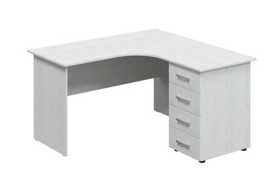 Стол офисный ОФ-10 с тумбой ОФ-20 Северное дерево светлое