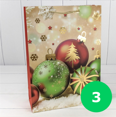 Пакет подарочный "Новогодний" (микс 10), 30*41,5*12см