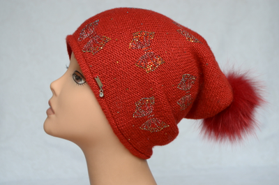 Красная шапка с помпоном Vizio Италия 5931