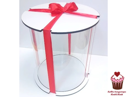 Коробка тубус Премиум Белая d 24см h 24см